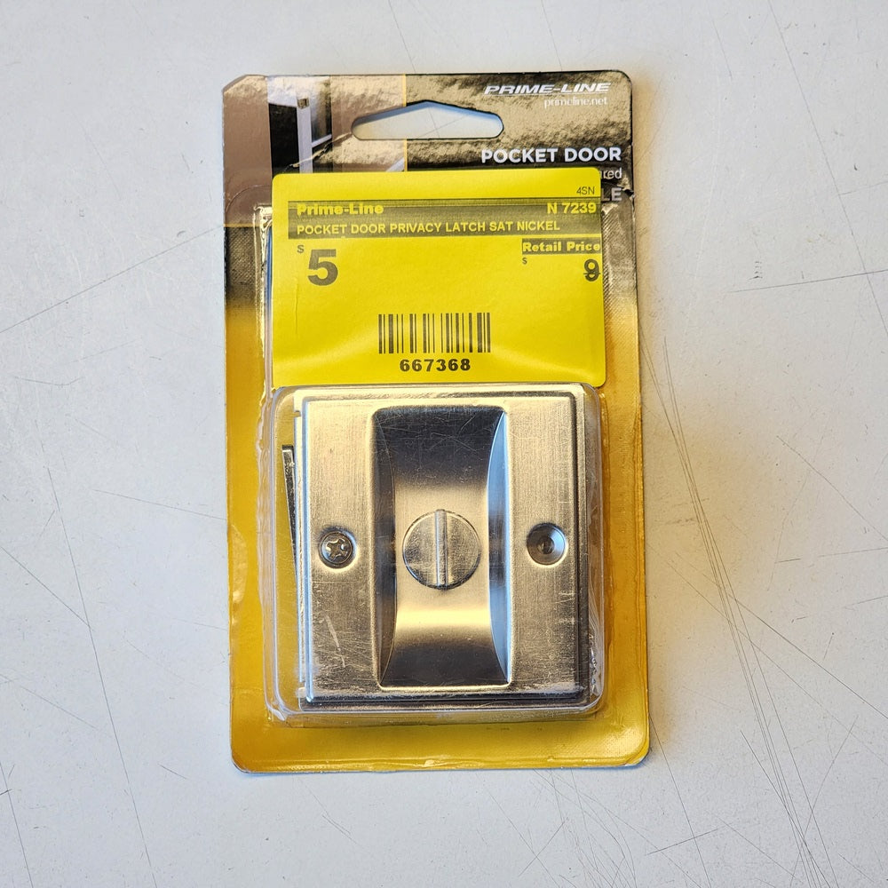 POCKET DOOR PRIVACY LATCH SAT NICKEL (N 7239) POCKET DOOR PRIVACY LATCH SAT NICKEL (N 7239)